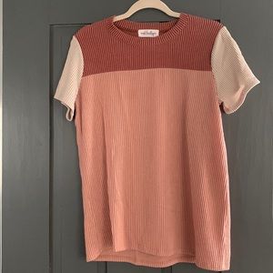 Mod Boutique Ribbed Colorblock Tee, Medium